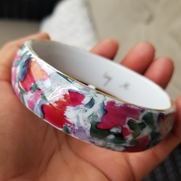 Vintage boho flower  bracelet cloisonne millie savage - Picture 9 of 16